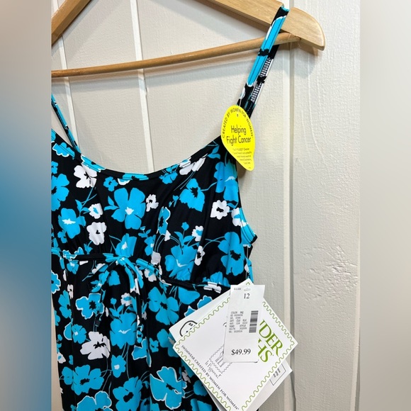 Fashion Bug Blue and Black one Piece Swimsuit - Picture 8 of 10